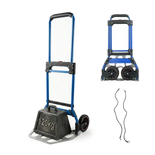 Relaxdays Klappbare Sackkarre bis 120 kg, Teleskopgriff, stabil und platzsparend