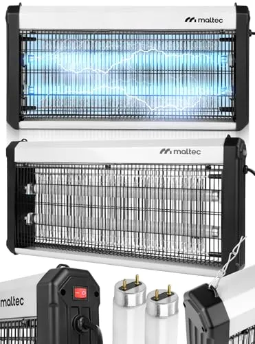 MalTec Insektenvernichter MasterKiller 30W UV Fliegenfalle - Effektive Mückenlampe mit 200 m² Reichweite und 30W Leistung, ideal für den Innen- und Außenbereich. Sicheres Design mit Hochspannungsgitter und langlebigen UV-Röhren für maximale Effizienz.