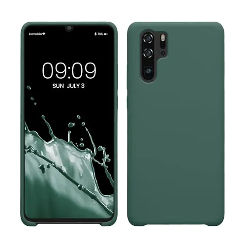 kwmobile Handyhülle für Huawei P30 Pro Hülle - Case Silikon - Kabelloses Laden - Schutzhülle Cover in Tannengrün
