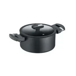 Berndes Kochtopf mit Deckel, Aluminium, 20 cm - Umweltfreundlich und Hitzebeständig - Kochtopf aus 100 % recyceltem Aluminium, mit hitzebeständiger b.nature Versiegelung bis 400 °C und klapperfreiem Glasdeckel. Ideal für umweltbewusste Köche!