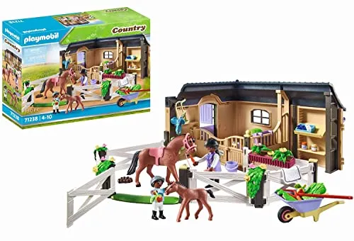 PLAYMOBIL Country 71238 Reitstall - 138-teiliges Spielset mit Pferd und Fohlen, ideal für kleine Pferdefans ab 4 Jahren