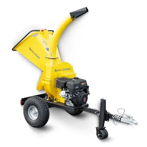 BAMATO Benzin-Holzhäcksler HACK-150POWER - Häcksler mit 9,0 kW Leistung und 420 ccm, ideal für Gartenarbeiten. Der 360° drehbare Auswurfschacht sorgt für flexibles Arbeiten und maximale Effizienz.