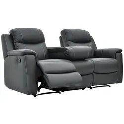 Vente-Unique Relaxsofa 3-Sitzer, Anthrazit, Leder