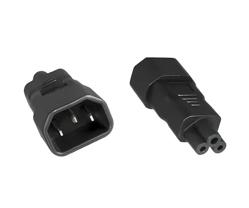 Produktbild DINIC Stromadapter, Netzadapter C14 Kaltgerätebuchse auf C5 Stecker, Adapter (1 Stück, schwarz)