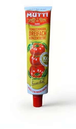 Mutti Tomatenmark dreifach konzentriert 200g Tube - Vielseitiges Tomatenmark in praktischer Tube, ideal für Saucen und Suppen, mit intensivem Geschmack aus Italien.