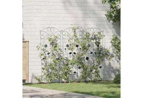furnicato Moderner Gartenzaun 110,5 x 42,5 cm in Grün