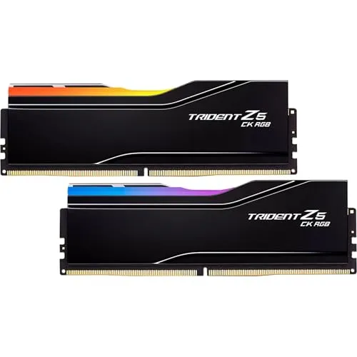 Trident Z5 CK RGB DDR5-8200 - 48GB CUDIMM für Intel - Arbeitsspeicher (RAM) mit 48GB (2x24GB) Dual Channel, 8200 MHz Geschwindigkeit und RGB-Beleuchtung, ideal für Gaming und High-Performance-PCs.