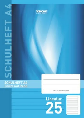 Stylex Schreibwaren Schulheft Schulheft DIN A4 Lineatur 25 liniert mit Rand