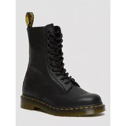 Dr. Martens Damen 1490 Black Virginia Stiefel, Schwarz, 40 EU - Wanderschuhe aus glattem Leder mit atmungsaktivem Textilfutter und strapazierfähiger Gummi-Außensohle – ideal für Abenteuer im Freien.