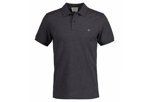GANT Herren Poloshirt - SLIM SHIELD PIQUE POLO, Kurzarm, Anthrazit 2XL - Hochwertiges Kinder-Shirt aus 100% Baumwolle, Slim Fit für eine schmale Passform und angenehmen Tragekomfort, ideal für lässige Anlässe.