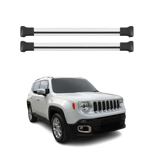 Dachträger Grundtäger kompatibel mit Jeep Renegade 2014-2025 75kg Aluminium Silber 2tlg