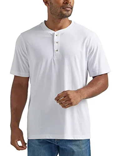 Produktbild Wrangler Authentics Herren Kurzärmeliges Henley-t-Shirt Hemd, Helles Weiß, XL