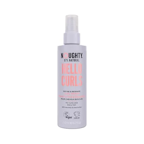 Noughty 97% natürliche Hello Curl Define and Re-Shape Curl Primer, Vitaminreiche Formel für lockige und gewellte Styles, mit Seetang und Sheabutter, sulfatfrei, vegane Haarpflege, 200 ml