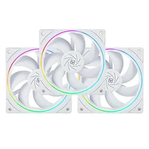 Thermalright TL-S12W CPU-Lüfter Gehäuse-Kühler PWM-Lüfter,Lichtwirkung mit feiner Blende,4pin PWM-Anschluss Computer mit ARGB-Blende,1500RPM Geschwindigkeit PC-Kühlung Fan(120mm,3 Fans)