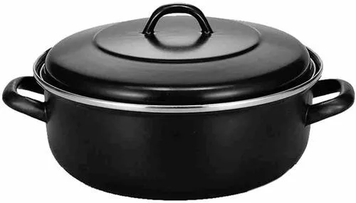 Krüger Haushaltswaren KB26 Bräter 26cm - Pfannen - Robuster KRÜGER Kölner Bräter mit 2 mm Materialstärke, ideal für alle Herdarten, inklusive Induktion, und schwarz matt emailliert für eine elegante Optik.