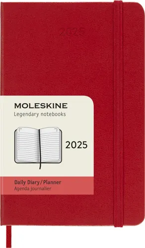 Moleskine Daily Planner 2025 - Tagesplaner für 12 Monate mit festem Einband, ideal für unterwegs. Perfekt für eine strukturierte Planung im handlichen Pocket-Format.