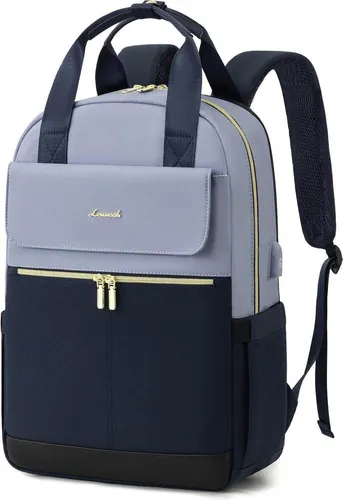 LOVEVOOK Rucksack Damen mit 15,6 Zoll Laptopfach – Wasserdicht und Blau