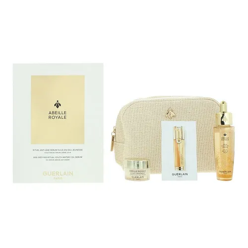 Guerlain Abeille Royale 3-teilige Geschenkset für Frauen - Elegantes Geschenkset mit Tagescreme, Serum und Reparaturserum. Ideal für die tägliche Pflege und verwöhnt die Haut mit wertvollen Inhaltsstoffen.