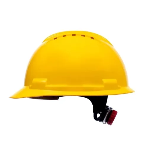 Stenso BBU Bauhelm SP200T Schutzhelm Bauarbeiterhelm - EN 397 Zertifiziert, Leicht & Belüftet, HDPE, 4-Punkt-Befestigung, Kurzes Visier, Schraubenverstellung, 348g, Zubehör-Öffnungen Gelb x 1