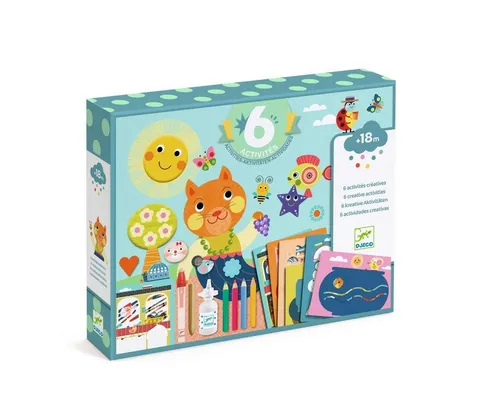 DJECO Kreativset für Kinder ab 18 Monaten – 6 spannende Bastel- & Malaktivitäten - Entwickeln Sie die Fantasie Ihres Kindes mit diesem kreativen Set! Sechs abwechslungsreiche Aktivitäten fördern die Feinmotorik und Kreativität. Alle Materialien sind enthalten und die Anleitung ist kinderfreundlich gestaltet.
