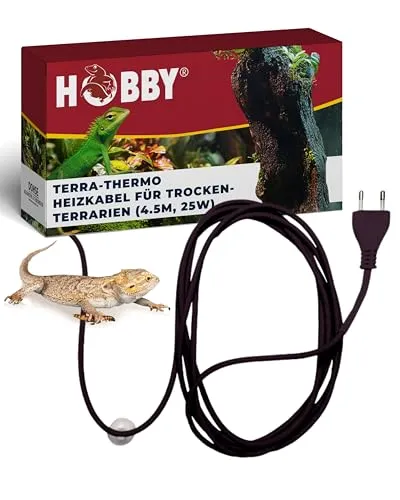 Hobby Heizkabel Terra-Thermo - 4,5m 25 Watt, wasserdicht und ideal für Terrarienheizung von Reptilien und Amphibien