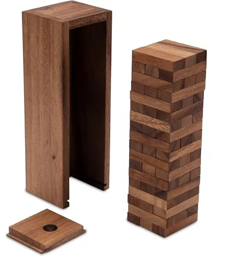 LOGOPLAY Wackel Turm Gr. S - 23 cm Höhe - Condo - Holzturm - Geschicklichkeitsspiel - Gesellschaftsspiel aus Holz
