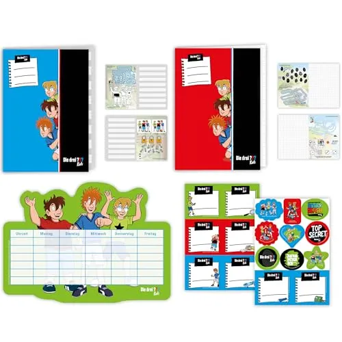 DH-Konzept DIE DREI ??? KIDS Schul-Set fr Schule und Schulanfang, als Mitgebsel oder Geschenk in die Schultte | 3 Fragezeichen Detektive Kindergeburtstag Einschulung