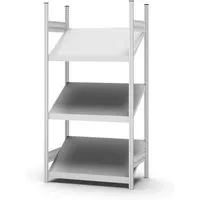 PROREGAL Schrägbodenregal 200x100x40 cm - Praktische Lagerlösung - Effizientes Schrägbodenregal mit 3 höhenverstellbaren Ebenen, ideal für die übersichtliche Lagerung von Behältern. Schnelle Steckmontage und hohe Fachlast von 100 kg für optimale Raumnutzung.
