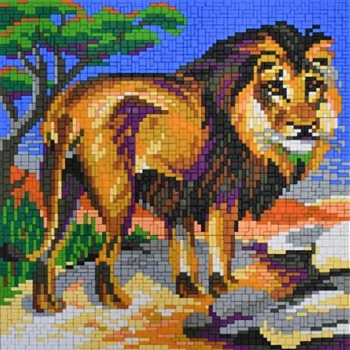 Mini Stecksystem Löwe ca. 4.400 Teile mit XXL-Steckvorlage Nr. 42175