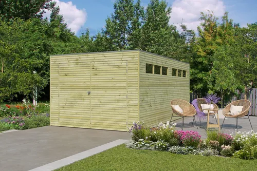 Fjordholz Holzgarage Modell QB-Line 15,30 m²