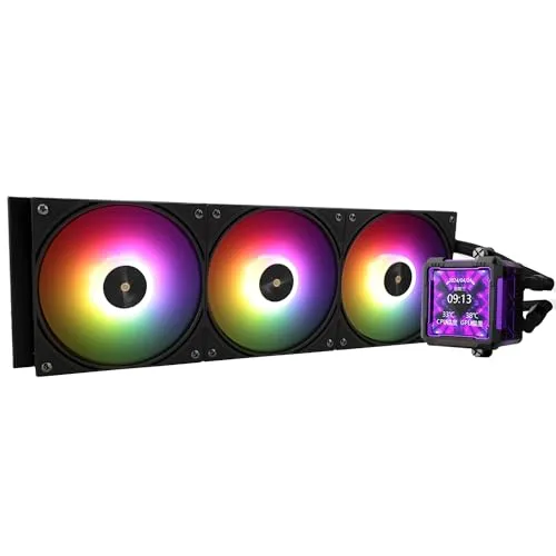 Produktbild Thermalright FW PRO 360 ARGB Schwarz-360mm AIO CPU-Flüssigkeitskühler, 2.73 zoll IPS LCD-Bildschirm mit 320 * 320 Auflösung, für AM4/AM5/Intel LGA1700/1851/115X/1200