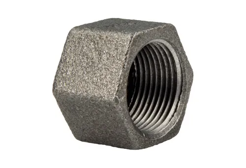 GEBO Gewindefitting Temperguss-Gewindefitting schwarz Kappe Sechskant, 2 Zoll