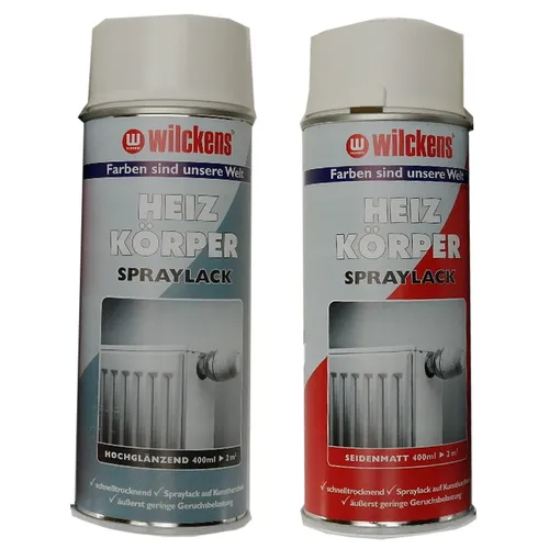Wilckens Heizkörperlack Spray Weiß seidenmatt 400 ml - Hochwertiger Heizkörperlack für eine seidenmatte Oberfläche, ideal für Heizkörper und metallische Oberflächen im Innen- und Außenbereich.