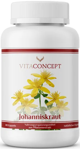 Johanniskraut-Extrakt 5000 mg I inklusive Hypericin I 180 Kapseln I VITACONCEPT