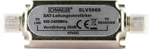 Schwaiger SAT-ZF Leitungsverstärker 20 dB - Antennen- und Sat-Anlagen Verstärker, sorgt für eine verbesserte Signalqualität bei Satellitenempfang.