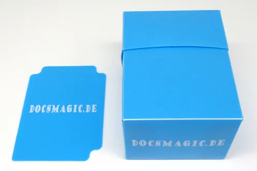 Docsmagic.de Deck Box Full + 100 Double Mat Light Blue Sleeves Standard - Karten