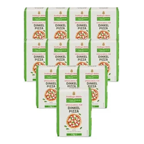 Bielmeier Frießinger Mühle Dinkel-Pizza Mehl 12×1 kg – Für aromatische Teige - DINKEL-PIZZAMEHL FÜR LUFTIGE TEIGE – Hochwertige Mehlmischung mit hohem Dinkelanteil, ideal für Pinsa, Pizza und Fladenbrot. PRAKTISCHE GROSSPACKUNG – 12×1 kg für ambitionierte Hobby-Bäcker und Gastronomie, hygienisch verpackt und lange haltbar.