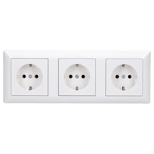 JUNG Serie AS Komplett-Set 3x SCHUKO Steckdose Alpinweiß von Jung