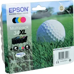 Epson Tinten C13T34764010 Multipack 34XL - 4-farbig Original-Tinte, hohe Kapazität für brillante Ausdrucke und kompatibel mit WF-3720/3725