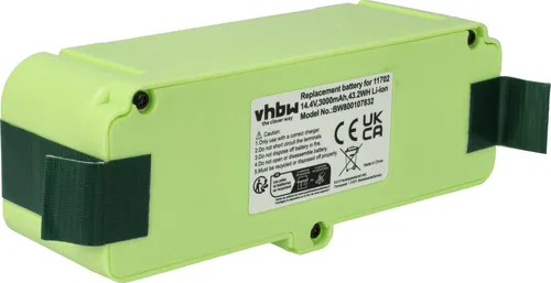 vhbw Akku kompatibel mit Robotic U290 Staubsauger (3000 mAh, 14,4 V, Li-Ion)