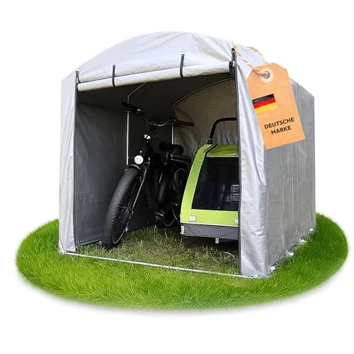 Dönges-Fahrrad-Garage, anthrazit 160 x 219 x 165 cm, 3,50 m2, für Fahrräder und Gartengeräte, wasserdichter Schutz | Gerätehaus | Aufbewahrungsgarage | Garagenzelt | Motorradgarage | Witterungsschutz