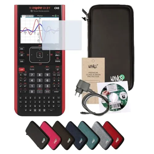 Streberpaket: TI Nspire CX II-T CAS + SafeCase Schutztasche + erweiterte Garantie + Ladekabel + Schutzfolie + Lern-CD (auf Deutsch)
