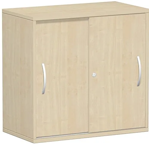 Geramöbel Schiebetürenschrank Flex, abschließbar, 80x79,8x42,5cm, ahorn - Garderobenschrank mit abschließbarer Schiebetür, hochwertigem Holz und einem höhenverstellbaren Fachboden für optimale Stauraumausnutzung.