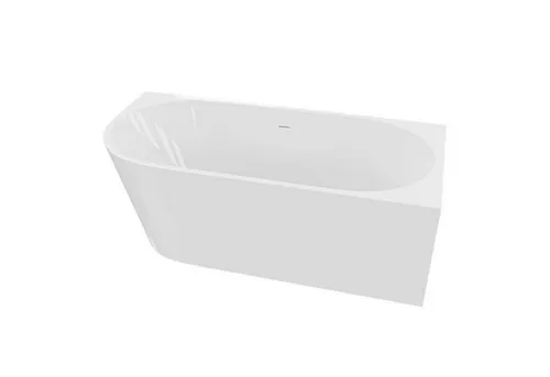 Badewanne Eck-Badewanne CALDERA 1700 L, Einbau links (1700×800×600 mm), 260 Liter, glänzend, weiß, ovale Innenform