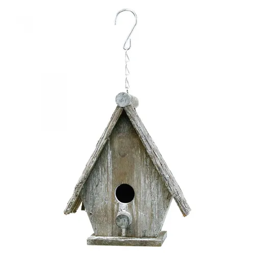 Deko Vogelhäuschen zum Hängen Vintage-Grau Dekohaus 22cm