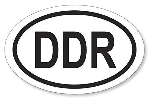 Stück Aufkleber DDR oval 9,5x14,5cm, Folienaufkleber schwarz weiß (Auf-519) 6