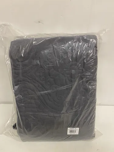 Tagesdecke gesteppt Ornamente Bett & Sofaüberwurf Dunkelgrau 220cmx 240cm Neu