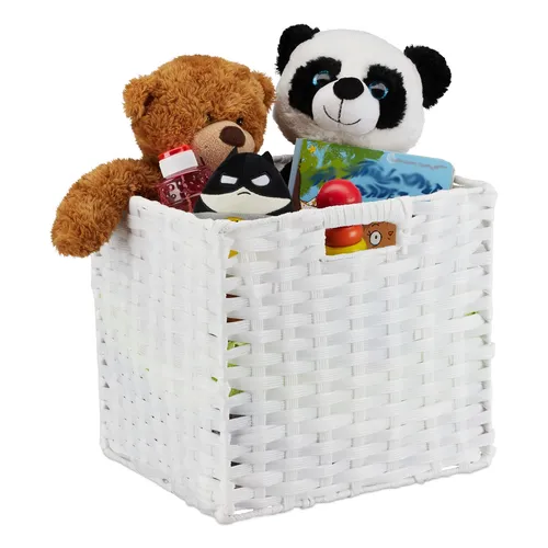 Faltbarer Aufbewahrungskorb 3er Set - 25 l - Körbe aus robustem Kunststoff, ideal zum Organisieren und Verstauen, ohne Deckel und in elegantem Weiß. Perfekt für jedes Zuhause!