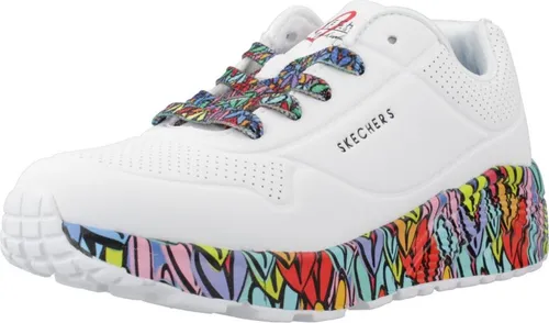 Skechers Street UNO Lite SUBTLE LOVE Sneakers Damen 314088L WMLT, Schuhgröße: 32 EU - Sneaker mit Air-Cooled Memory Foam Einlegesohle für optimalen Komfort und trendigem Design. Perfekt für den lässigen Streetstyle in der Sommergarderobe.