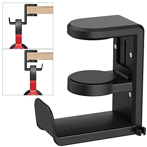 TATEGUARD Kopfhörer Ständer, Gaming Headset, mit Kabelhalter, universelle Passform, Platzersparnis, Pass für alle Gaming Headset und Kopfhörerdi Schwarz